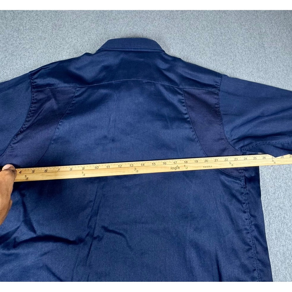 Bulwark FR iQ Series Flame Resistant Work Shirt Mens XL Blue Long Sleeve Button - Picture 6 of 7
